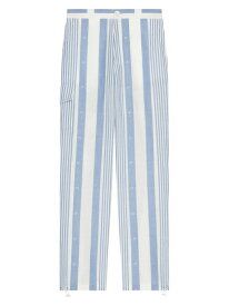 【送料無料】 ジバンシー メンズ カジュアルパンツ ボトムス Pants in Linen with 4G Stripes blue off white