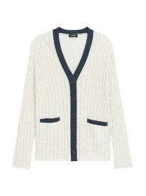 【送料無料】 セオリー レディース ニット・セーター カーディガン アウター Linen-Blend Cable-Knit Cardigan bone nocturne navy