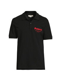 【送料無料】 アレキサンダー・マックイーン メンズ ポロシャツ トップス Graffiti Logo-Embroidered Cotton Polo Shirt black lust red