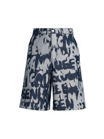 【送料無料】 アレキサンダー・マックイーン メンズ ハーフパンツ・ショーツ ボトムス Graffiti Logo Denim Shorts indigo