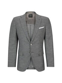 【送料無料】 ボス メンズ ジャケット・ブルゾン アウター Slim-Fit Jacket in Wool Blend silver