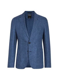 【送料無料】 ゼニア メンズ ジャケット・ブルゾン アウター Oasi Lino Shirt Jacket avio blue