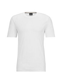 【送料無料】 ボス メンズ Tシャツ トップス Cotton Jersey T-Shirt in a Regular Fit white