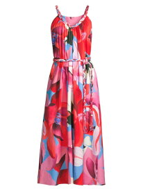 【送料無料】 ファーム レディース ワンピース トップス Watercolor Floral Cotton Tie-Waist Midi-Dress watercolor