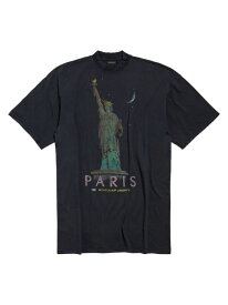 【送料無料】 バレンシアガ レディース Tシャツ トップス Paris Liberty T-Shirt Dress black