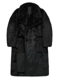 【送料無料】 ジバンシー レディース コート アウター Double Breasted Coat in Faux Fur black