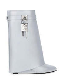 【送料無料】 ジバンシー レディース ブーツ・レインブーツ シューズ Shark Lock Ankle Boots in Leather light grey