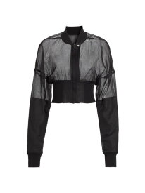 【送料無料】 リックオウエンス レディース ジャケット・ブルゾン アウター Collage Sheer Cotton Crop Bomber Jacket black