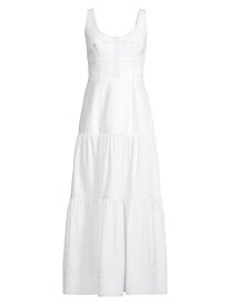 【送料無料】 ダナ キャラン ニューヨーク レディース ワンピース トップス City Garden Cotton Poplin Corset Maxi Dress white