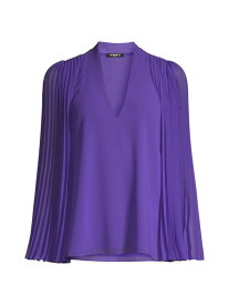 【送料無料】 ウンガロ レディース シャツ ブラウス トップス Evelyn Pleated Sleeve Blouse grape