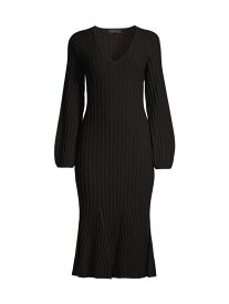 【送料無料】 ダナ キャラン ニューヨーク レディース ワンピース トップス Deco Channel Knit Midi-Dress black