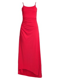 【送料無料】 ダナ キャラン ニューヨーク レディース ワンピース トップス Rustic Chic Crepe Ruched Maxi Dress donna red