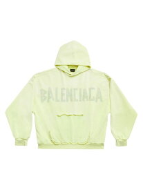 【送料無料】 バレンシアガ レディース パーカー・スウェット フーディー アウター Tape Type Ripped Pocket Hoodie yellow