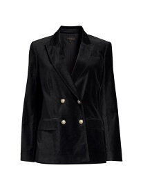 【送料無料】 ダナ キャラン ニューヨーク レディース ジャケット・ブルゾン アウター Main Event Double-Breasted Velvet Jacket black