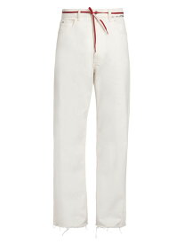 【送料無料】 マルニ メンズ カジュアルパンツ ボトムス Tie-Waist Straight-Leg Trousers lily white