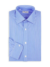 【送料無料】 シャルベ メンズ シャツ トップス Striped Cotton Dress Shirt blue
