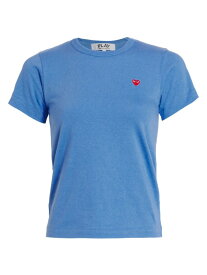 【送料無料】 コム・デ・ギャルソン レディース Tシャツ トップス Short-Sleeve Heart-Patch T-Shirt blue