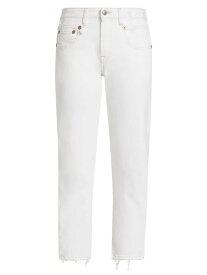 【送料無料】 アールサーティーン レディース デニムパンツ ボトムス Boy Straight-Leg Cropped Jeans bale white