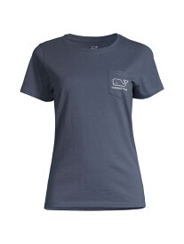【送料無料】 ヴァインヤードヴァインズ レディース Tシャツ トップス Whale Pocket T-Shirt blue blazer