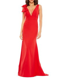 【送料無料】 マックダガル レディース ワンピース トップス Bow V-Neck A-Line Gown red