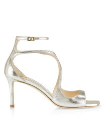 【送料無料】 ジミーチュー レディース サンダル シューズ Azia Metallic Leather Ankle-Strap Sandals champagne