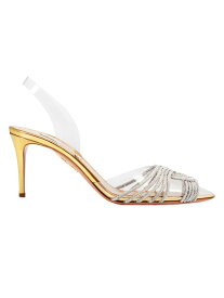 【送料無料】 アクアズーラ レディース サンダル シューズ Gatsby Crystal-Embellished PVC Slingback Sandals soft gold