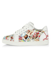 【送料無料】 クリスチャン・ルブタン レディース スニーカー シューズ Fun Vieira Comic-Print Low-Top Sneakers multi bianco