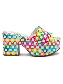 【送料無料】 ラルーデ レディース サンダル シューズ Miso 90MM Daisy Monogram Leather Platform Mules rainbow