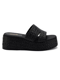 【送料無料】 ラルーデ レディース サンダル シューズ Ash Raffia Flatform Sandals black