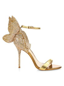 【送料無料】 ソフィアウェブスター レディース サンダル シューズ Chiara Embellished Glitter & Metallic Leather Sandals gold