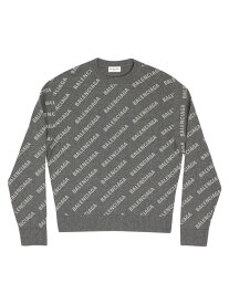 【送料無料】 バレンシアガ レディース ニット・セーター アウター Mini Allover Logo Sweater grey