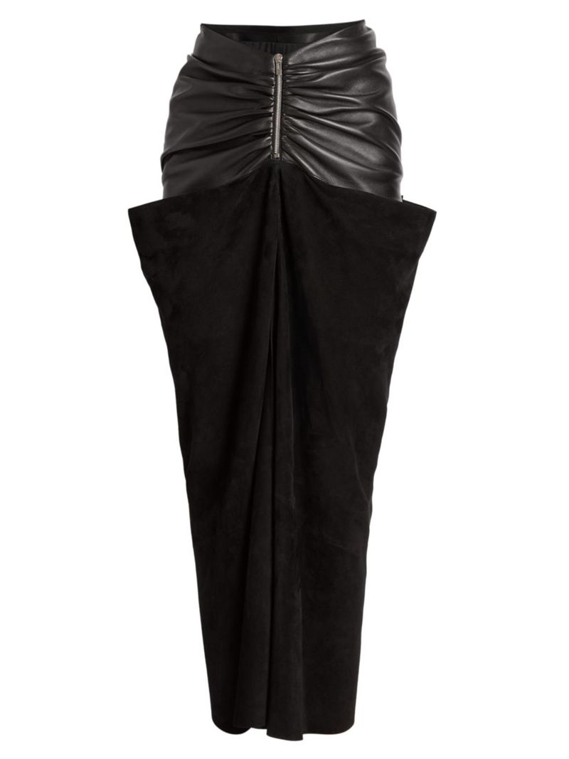 アライア レディース スカート ボトムス Lambskin Ruched Sculptural Maxi Skirt black