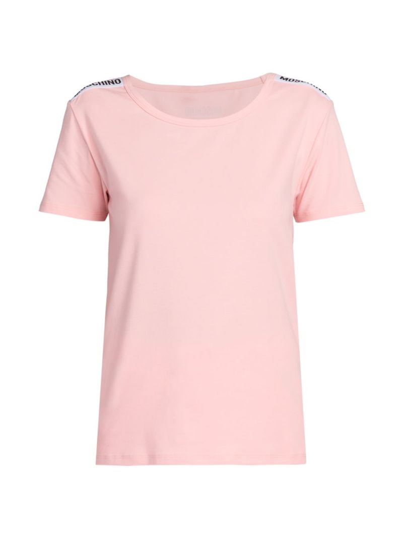  モスキーノ レディース Tシャツ トップス Cotton-Blend Logo T-Shirt pink