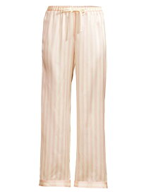 【送料無料】 モーガンレーン レディース ナイトウェア アンダーウェア Silk Striped Pajama Pants petal cream