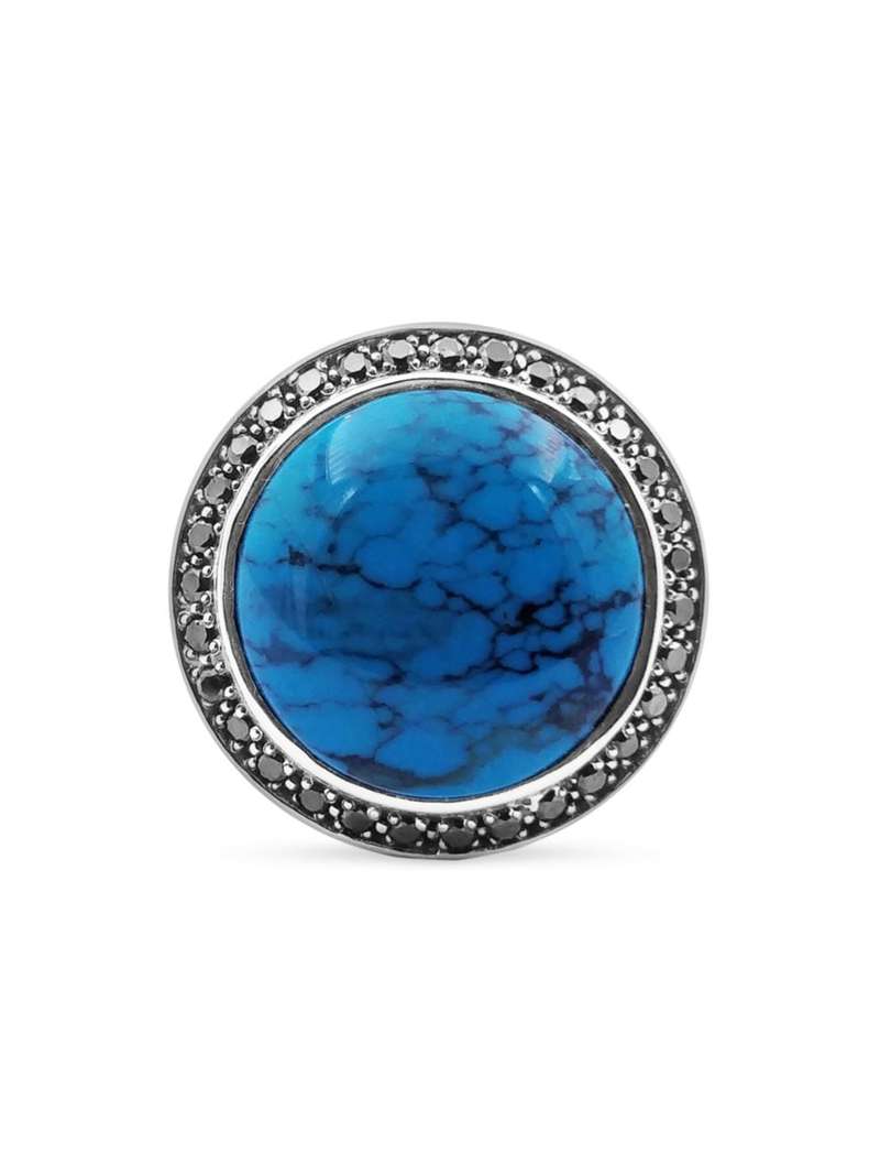 【2022正規激安】 スティーブンデュエック レディース リング アクセサリー Garden Of Stephen Sterling Silver, Black Diamond  Turquoise Ring turquoise