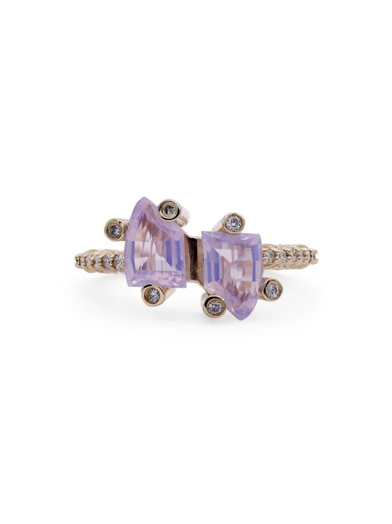 国内発送 スティーブンデュエック レディース リング アクセサリー Luxury 18K Gold, Diamond  Lavender Moon Quartz Ring lavender