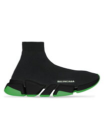 【送料無料】 バレンシアガ メンズ スニーカー シューズ Speed 20 Clear Sole Recycled Knit Sneaker black fluo green
