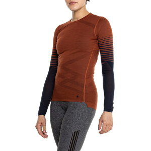 yz X}[gE[ fB[X Vc gbvX SmartWool Intraknit Thermal Base Layer Top - Merino Wool Long Sleeve Nts Pecan Brown-Deep Navy