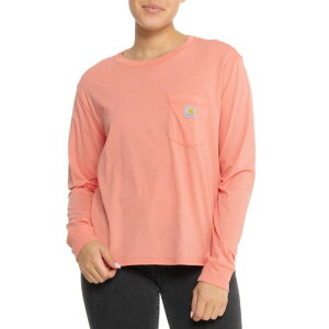 �J�[�n�[�g ���f�B�[�X �g�b�v�X �V���c T�V���c Carhartt 106121 Loose Fit Lightweight Pocket T-Shirt - Long Sleeve Factory Seconds Aged Coral �R�[����