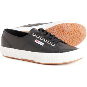 �X�y���K ���f�B�[�X �V���[�Y �X�j�[�J�[ ���U�[ Superga 2750 Classic Sneakers - Nappa Leather (For Women) Black-White �z���C�g