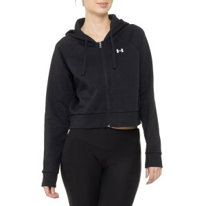 A_[A[}[ fB[X AE^[ WPbgEu] t[h t[X Black Under Armour Rival Fleece Crop Hoodie - Full Zip