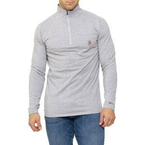 J[n[g Y gbvX Vc bNXtBbg Carhartt 104255 ForceR Relaxed Fit Midweight Shirt - Zip Neck Long Sleeve Heather Gray O[