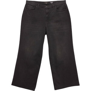 �O�b�h�A�����J�� ���f�B�[�X �{�g���X �f�j���p���c ���C�h���b�O �v�` �W�[���Y GOOD AMERICAN Ease Relaxed Wide Leg Jeans - Mid Rise Petite Black �u���b�N