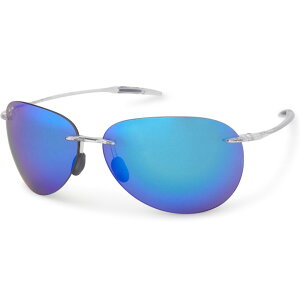 yz }ECW Y TOXEACEFA ANZT[ MAUI JIM Made in Japan Sugar Beach Mirror Sunglasses - Polarized Crystal/Crystal/Blue