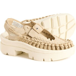 yz L[ fB[X Xj[J[ V[Y Keen Uneek PLT Mary Jane Sneakers - Leather (For Women) Safari/Star White
