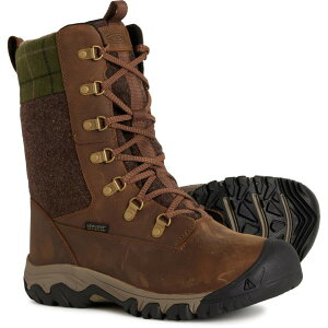 L[ fB[X V[Y u[cECu[c g[ Keen Greta Tall Boots - Waterproof Insulated (For Women) Dark Earth/Green Plaid O[