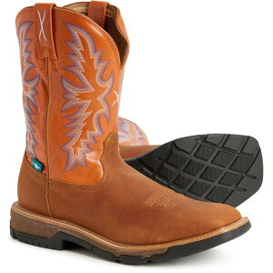 �c�C�X�e�b�h�G�b�N�X�u�[�c �����Y �V���[�Y �u�[�c�E���C���u�[�c ���U�[ Twisted X Boots 11 �h Western Work Boots - Waterproof Leather Square Toe (For Men) Tan/Orange �I�����W