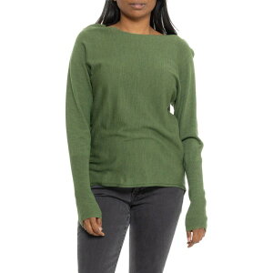 �}�b�N�X�^�W�I ���f�B�[�X �A�E�^�[ �p�[�J�[�E�X�E�F�b�g �E�[�� �Z�[�^�[ Max Studio Scoop Neck Sweater - Merino Wool Olive �I���[�u