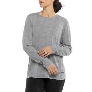 �X�}�[�g�E�[�� ���f�B�[�X �g�b�v�X �V���c SmartWool Classic All-Season Base Layer Top - Merino Woolong Sleeve Light Gray Heather �O���[