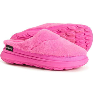 ������ ���f�B�[�X �V���[�Y �X���b�|���E���[�t�@�[ Merrell Hut Moc 2 Cozy Slide Shoes - Slip-Ons (For Women) Pink �s���N